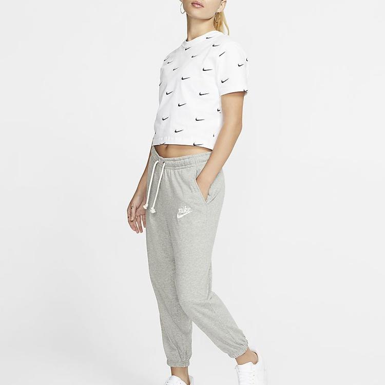 (WMNS) Nike logo Printing Short Sleeve 'White' Women's CK4092-100