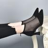 Footwear Sandals Short Shoes for Women Heeled Booties Pointed Toe Suede Female Ankle Boots Mesh Very High Heels Hot Pu Sale Y2k
