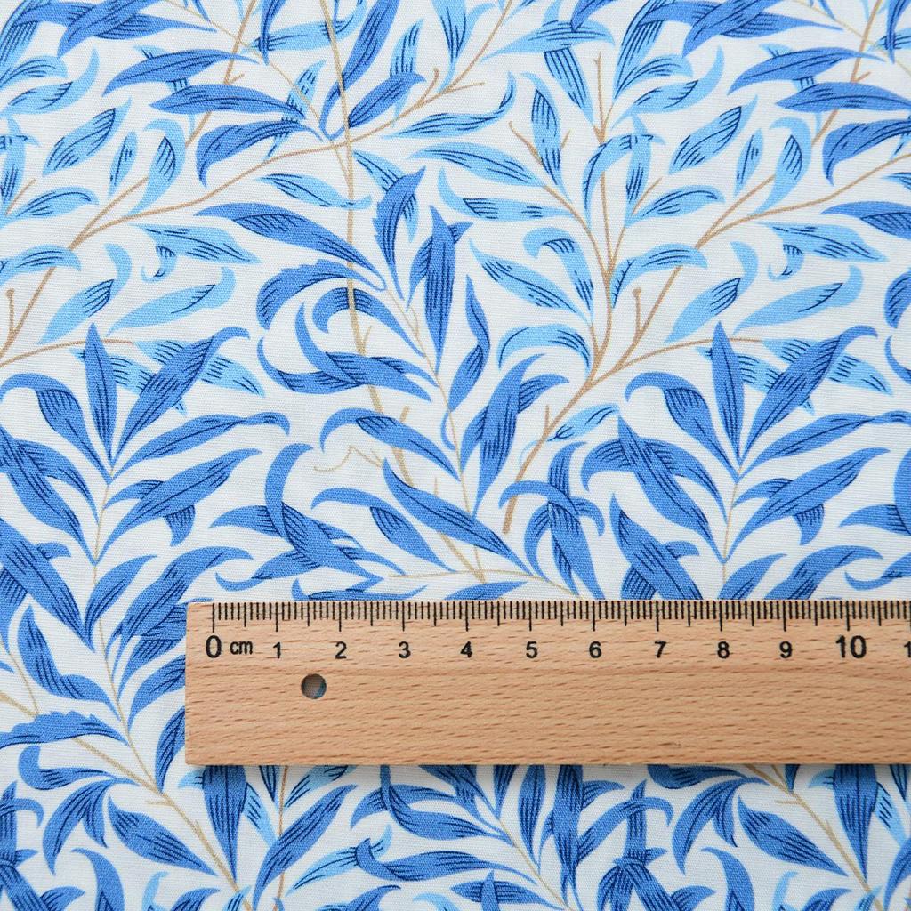 Ткань из 100% хлопка, 40-х годов, plain weave (полотняное переплетение), для юбки/рубашки DIY, тема «Синий Моррис»