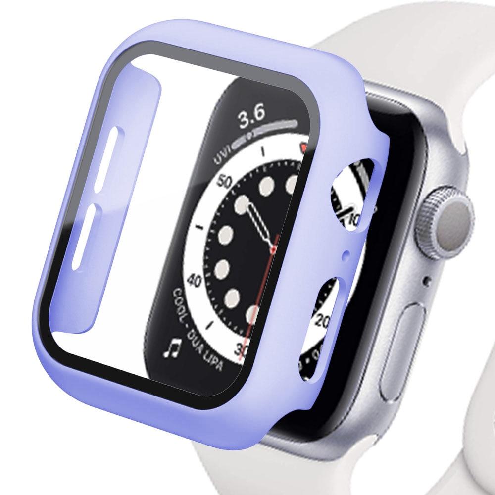 Закаленное стекло с крышкой для ПК для Apple Watch 7 6 SE 45 мм 41 мм 44 мм 40 мм 42 мм 38 мм Универсальный защитный чехол для экрана для Iwatch Series 5 4 3 2 1