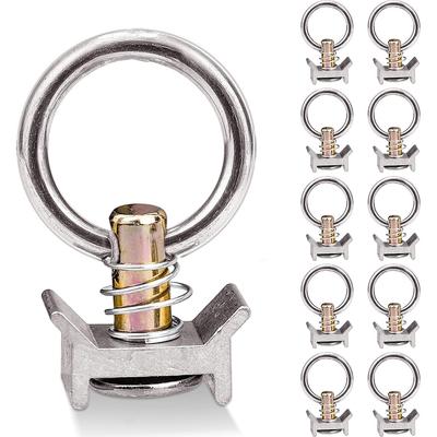 10x L Track Single Stud Fitting с круглым кольцом Tie Down Anchors Tie Downs Motorcycle Trailer Aluminum Keeper Cargo Control