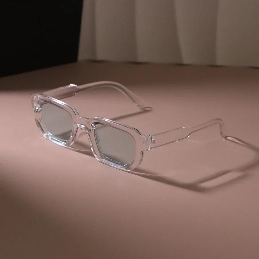Новые прямоугольные солнцезащитные очки Женские Мужские Стильные Брендовые Дизайнерские Геометрические Солнцезащитные Очки Женские Мужские Пластиковые Личностные Уличные Очки