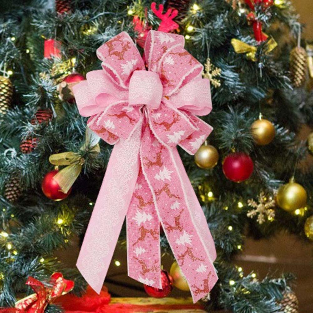 Large Size Christmas Wreath Bow Multiple Styles Present Ribbon Knot  New Year