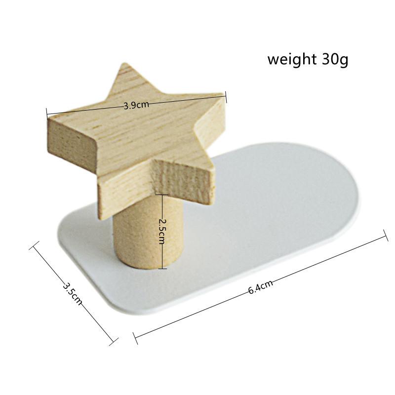 Деревянный крючок со звездой и сердечком, прочный липкий крючок без следов, крючок для ключей, крючок для ключей, твердая древесина, детский крючок для пальто, домашний декор