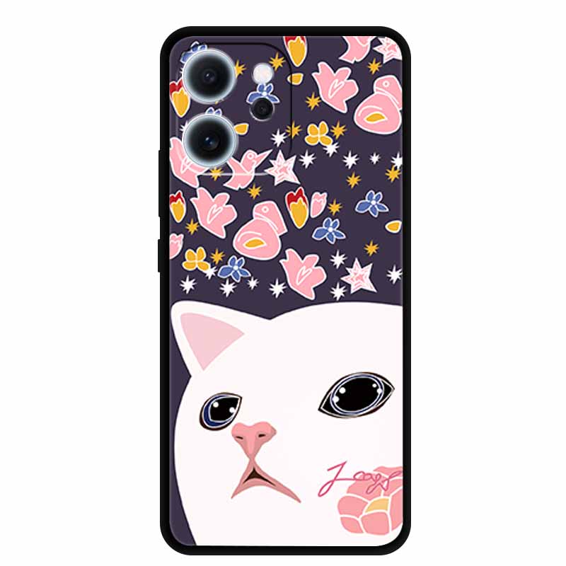Cartoon Phone Case For Oppo Reno15 F Soft TPU Silicone Protector Relief Flower Emboss 3D Cover Funda Reno15F 15F Bumper Shield