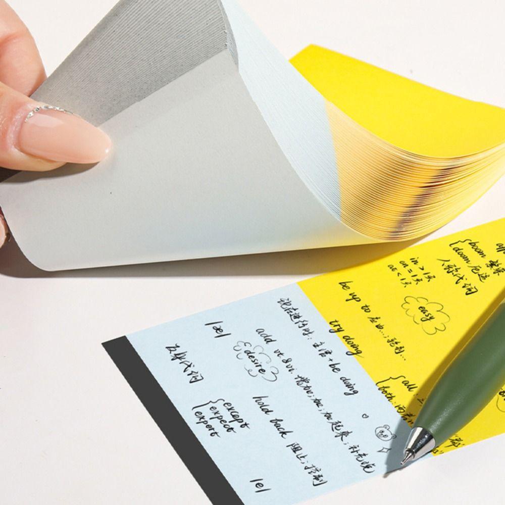 50/100Sheets Color-blocking Writing Notepad Long Style Message Paper Korean Memo Pad  School Office