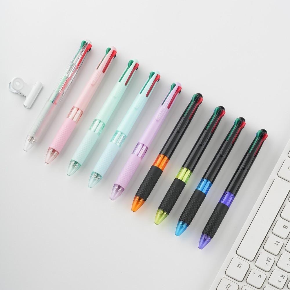 0.7mm Tip 4 Color Pen Press Using Writing Pen Multicolor Ballpoint Pen School Office