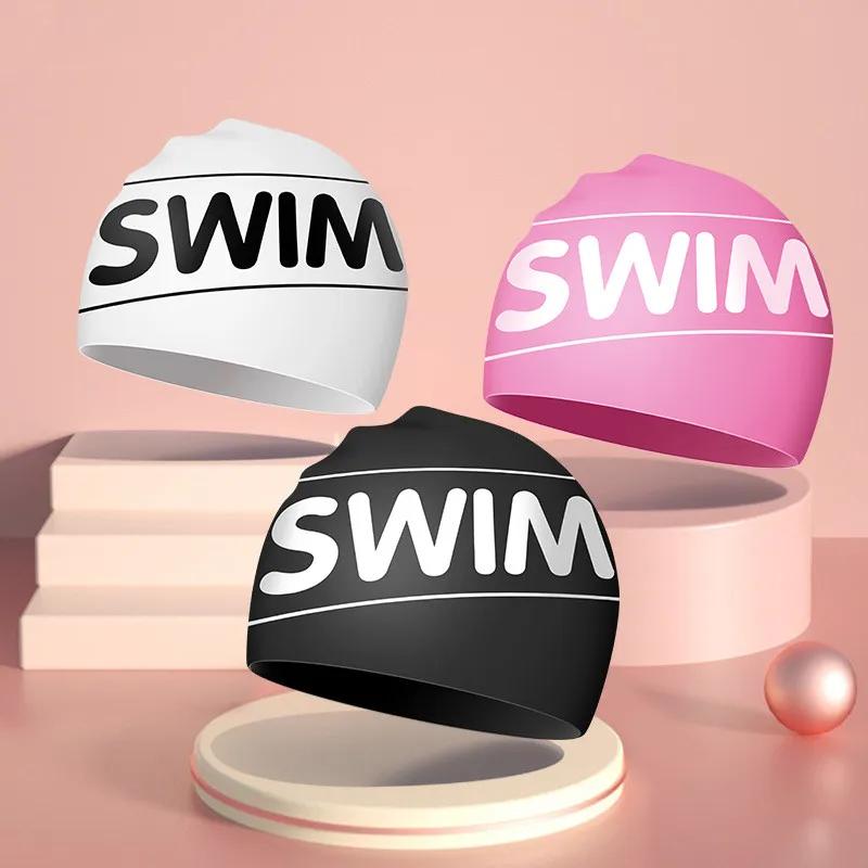Шапочки для плавания большого размера для женщин и мужчин, эластичные, удобные, силиконовые, для купания, длинные, для защиты ушей, для взрослых, шапочка для плавания