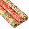 1 Roll Christmas Gift Wrapping Paper Xmas Tree Snowflake Kraft Paper Gift Box Pakaging Craft Paper DIY New Year Party Decoration