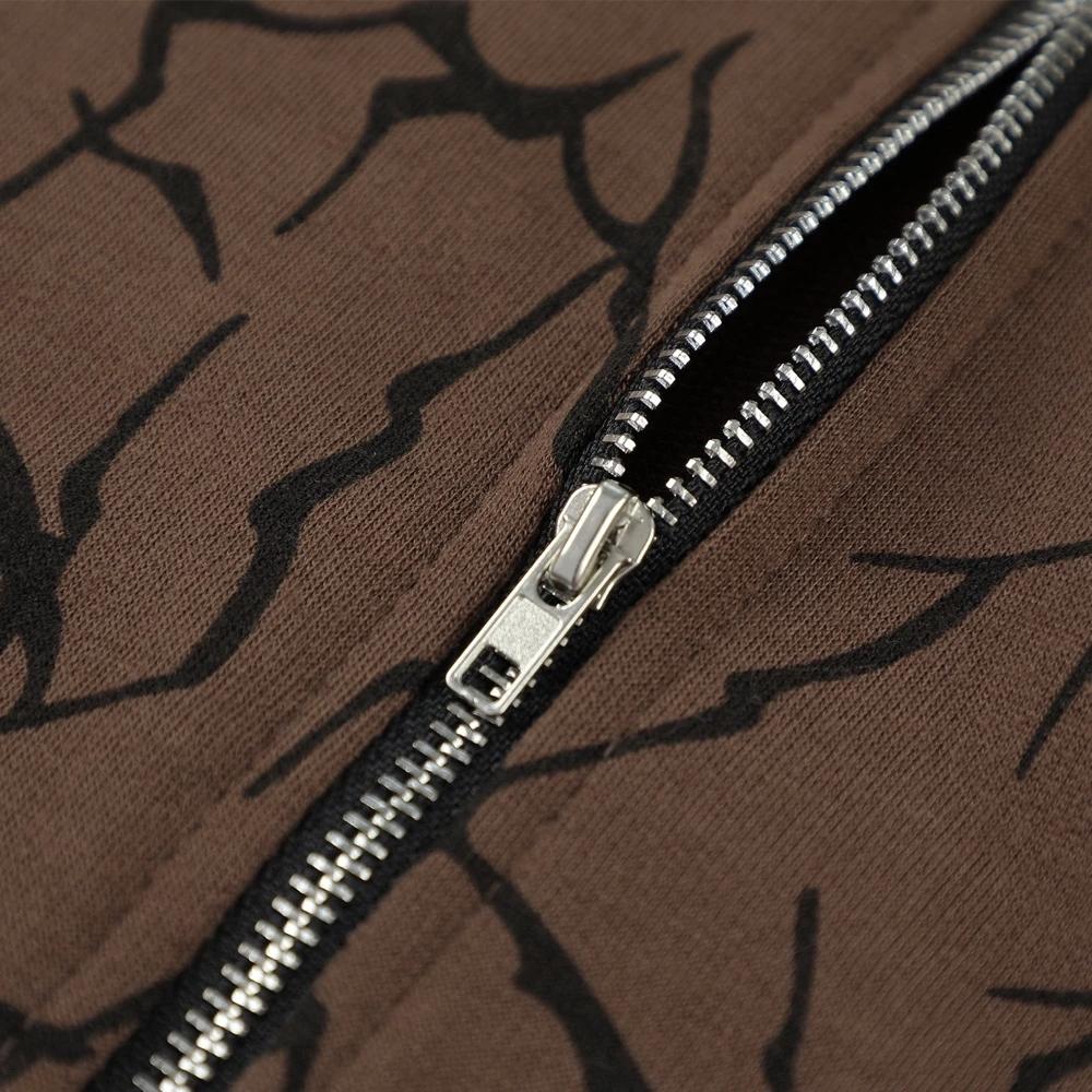 Плюс размер Y2K Толстовка с капюшоном на молнии Толстовка с принтом ангела Свободные карманы с длинным рукавом Уличная одежда Хип-хоп Мужчины Женщины Пальто Пуловер Толстовка