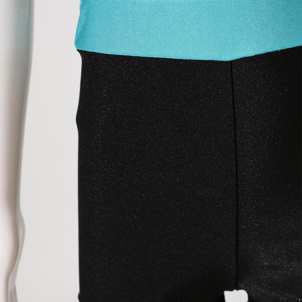 Комплект танцевальной одежды для девочек, без рукавов, с круглым вырезом, украшенный блестящими стразами, контрастного цвета, леотард и шорты