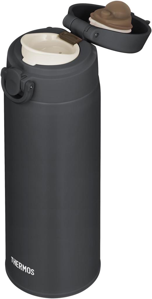 Thermos Vacuum Insulated Portable Dark Removable Spout for Easy and Stainless Steel Keeps Drinks Hot or DGY Mug, 500ml, Gray, Cleaning,
