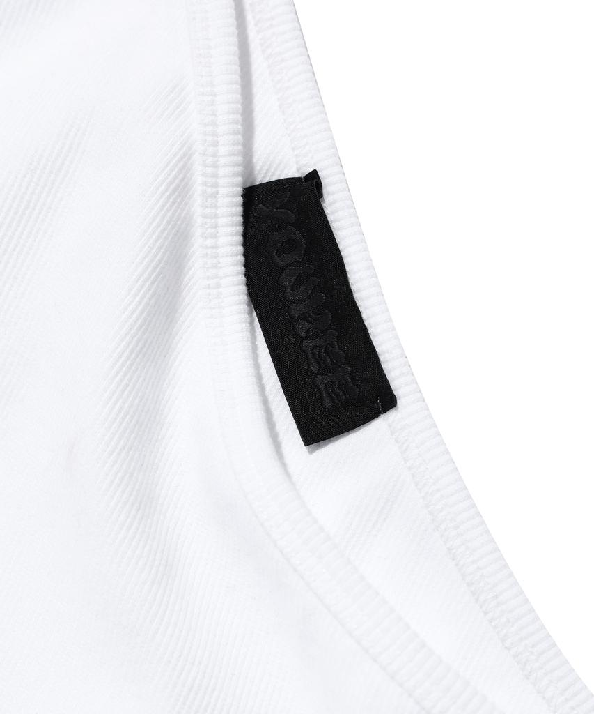 YOUHEE One Shoulder Logo Sleeveless White