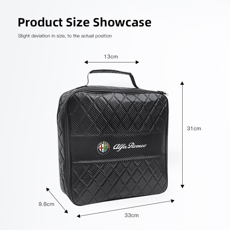 RYXA9 Leather Car Charging Cable Storage Box New Energy Charger Portable Bag For Alfa Romeo 4C 159 166 Spider Giulia Giulietta 156 GT