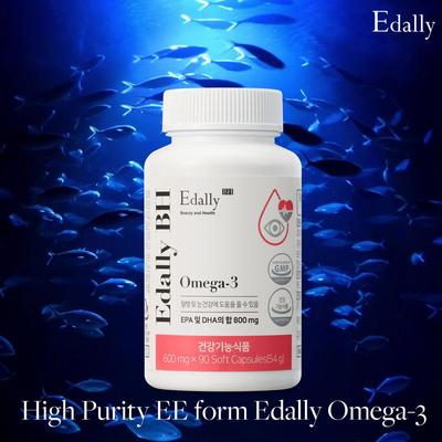 Edally EPA DHA Omega-3 Рыбий жир Витамин E EE форма 800 мг 90 капсул Косметические добавки