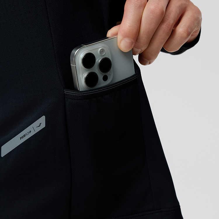 SAUCONY Футболка мужская с логотипом, влагоотводящая, дышащая, с круглым вырезом и длинным рукавом, черная SC2249047B-PR112