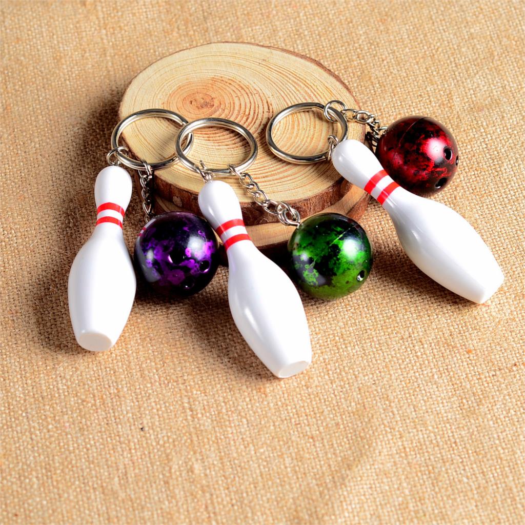 New Design Bowling metal Keychain Car Key Chain Key Ring Sports Keyring pendant For Man Women Gift #1-17164