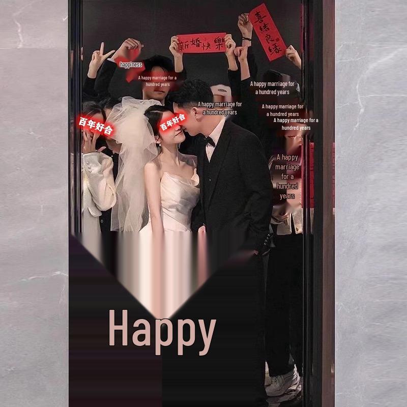 Набор реквизита для фотосессии «Утренний халат невесты»: Невеста, Подружки невесты, Свидетельство о браке, Очки и Газета «Двойное счастье» Игра