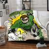 1pc Green Lantern Blanket Lightweight Flannel Throw For Sofa, Bed, Travel, Camping, Livingroom, Office, Couch, Chair, And Bed