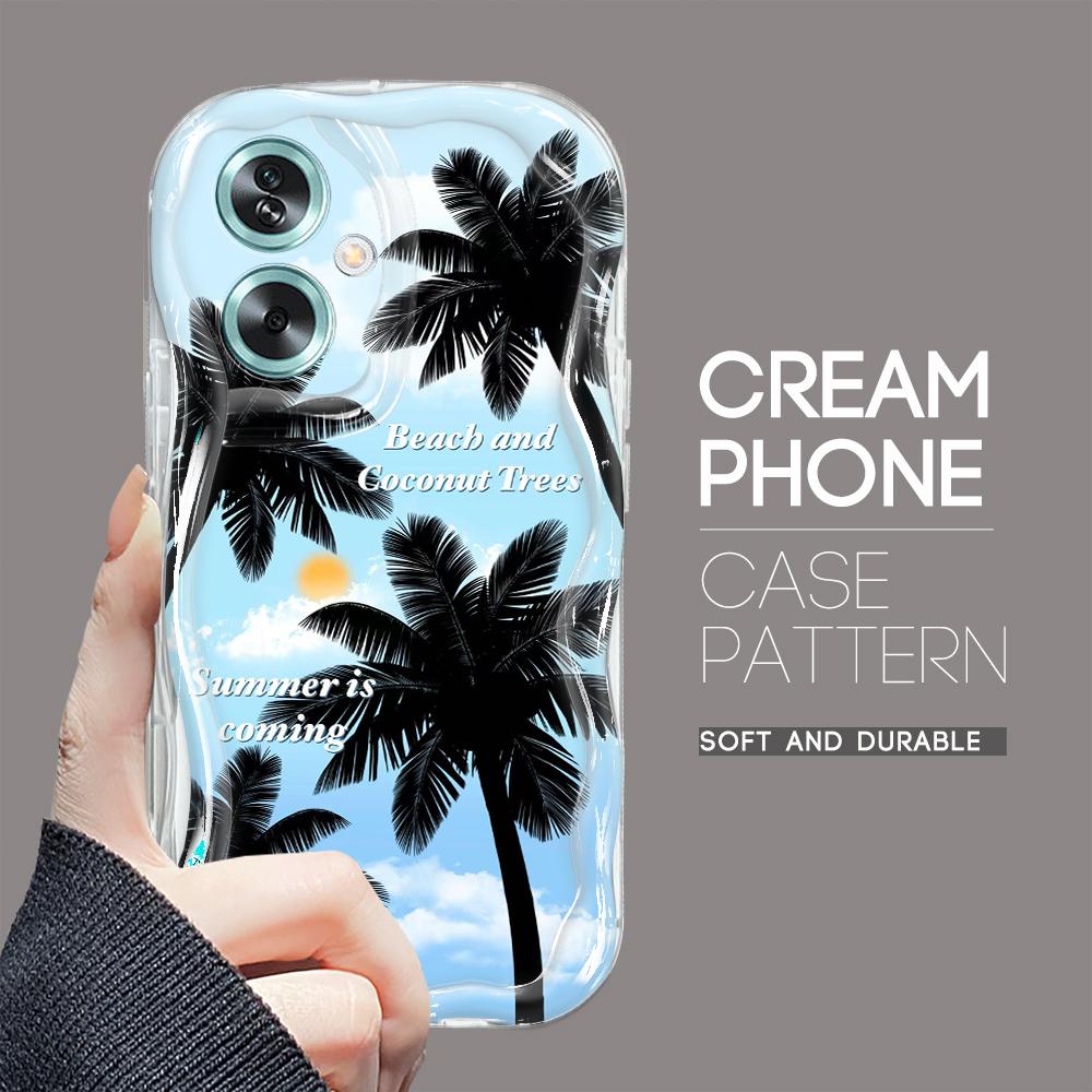 Милый мультяшный узор, кремовая текстура, мягкий силиконовый чехол с волнистыми краями, чехол для телефона для OPPO Reno Realme