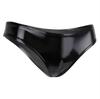 Adults Womens Open Crotch High Cut Thong Elastic Waistband Wet Look Patent Briefs Lingerie