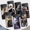 2B Nier Automata аниме для Samsung Galaxy Z Flip 4 3 5G чехол для телефона черный твердый чехол ZFlip 4 3 роскошный противоударный чехол-бампер