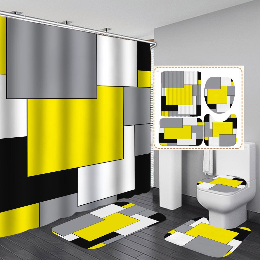 3D HD печать занавеска для душа водостойкая занавеска для душа для туалета ткань американская клетчатая перегородка для ванной комнаты занавеска для душа