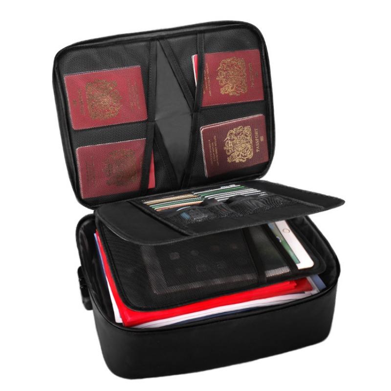 Multifunctional Lockable Fire Resistant Safety Document File Storage Organizer Bag