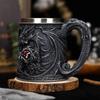Ретро статуэтка дракона метка из нержавеющей стали кофейная кружка высокая ценность кружка для воды D трехмерный рельефный дракон чайная кружка креативный подарок