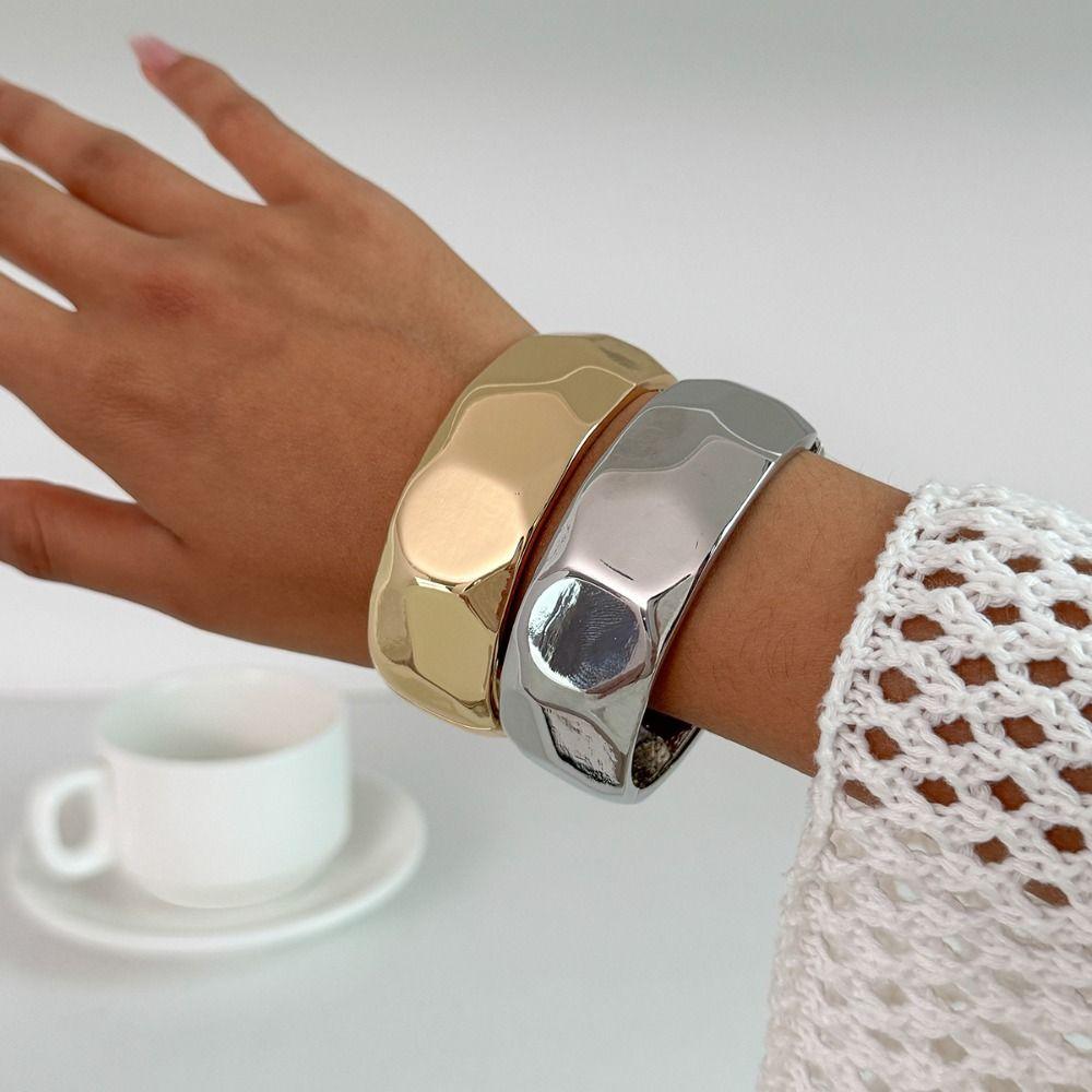 Minority Design Spring Bangles Metal Exaggerated Bracelet Exaggerated Wide Open Bangle Girls