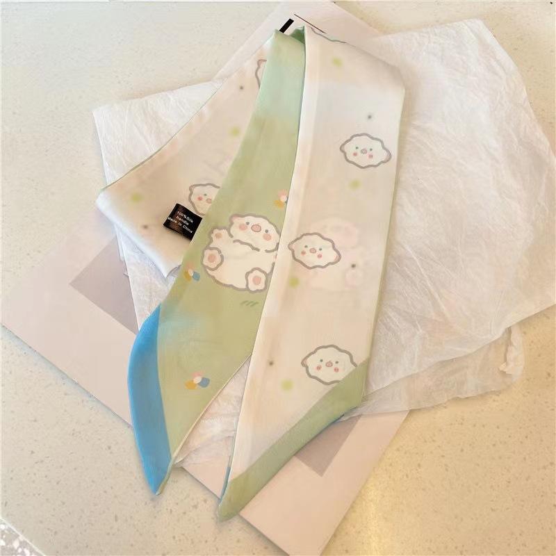 Шелковый шарф Qiandongge, повязка на голову в стиле ретро, завязанный хвост, бант, лента, повязка на голову, повязка на голову Mori Series