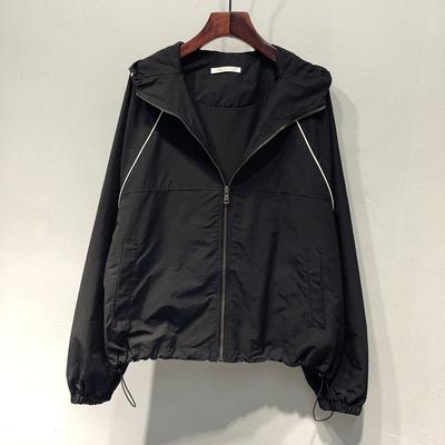 Короткая однотонная куртка с капюшоном свободного кроя ветрозащитная весна осень новая повседневная простая универсальная куртка