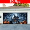 2D plane [ ] 1 piece 2D Halloween garage decoration party banner castle and cemetery horror