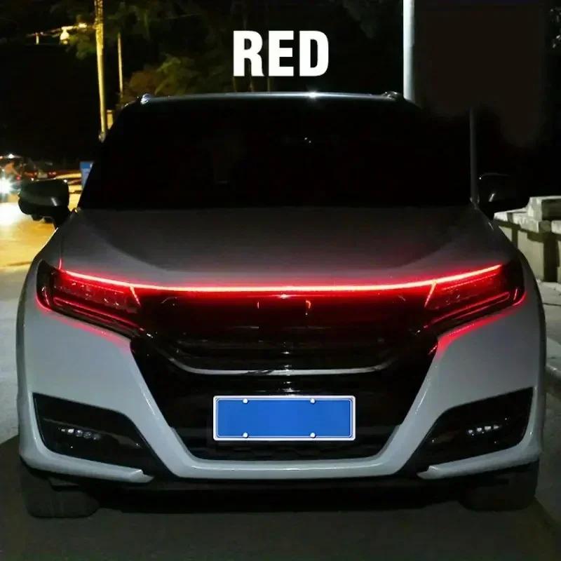 Светодиодная лента для капота автомобиля, постоянный сквозной тип, автомодифицированная передняя фара, обновление, декоративный свет, дневные ходовые огни для автомобиля