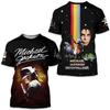 2026 New Michael Jackson King of Pop Print T-Shirt Red Black 3D Graphic Short Sleeve Tee Casual Streetwear for Music Fans