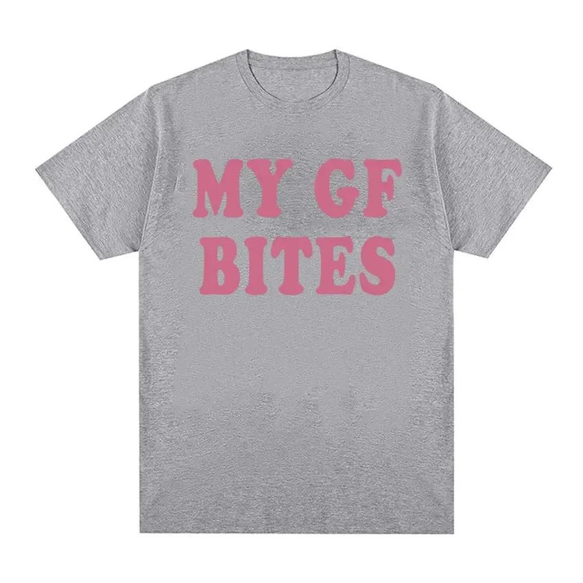 Camiseta con estampado divertido de My Gf Bites camiseta de alta calidad a la moda para mujercamiseta informal Extra grande