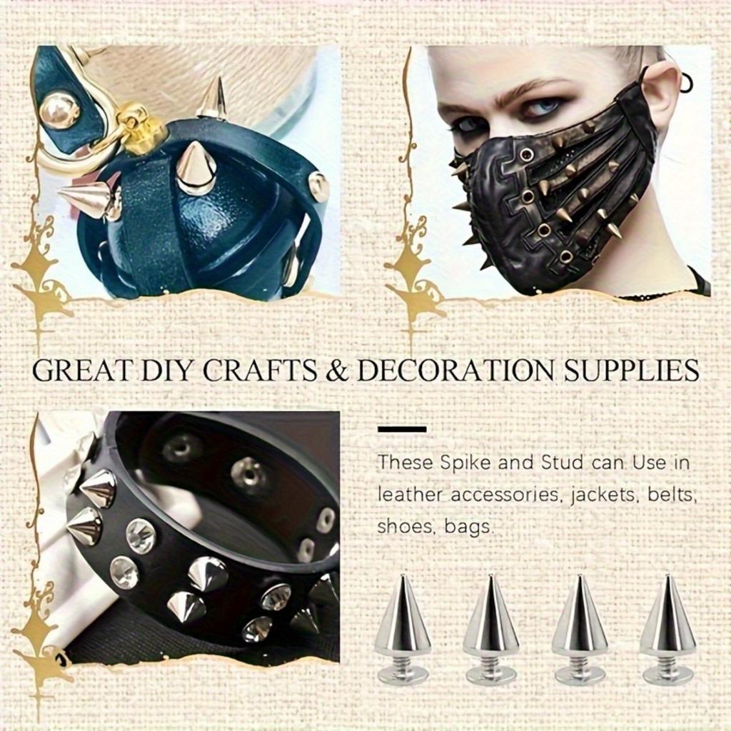 50pcs Bullet Tapered Nails And Studs DIY Leather Craft Cool Rivets Punk Rivets Coat Studs