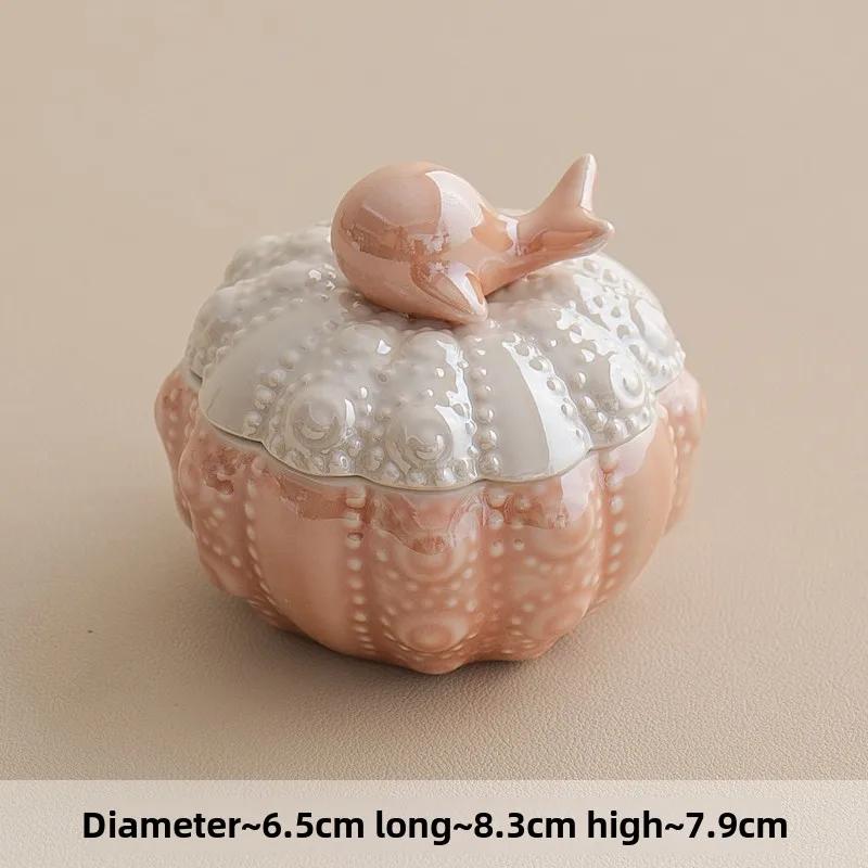 Керамическая шкатулка для украшений «Синий кит», маленькая креативная симпатичная банка для хранения ювелирных изделий, колец, ожерелий, ящик для хранения, настольные украшения, поделки, подарки