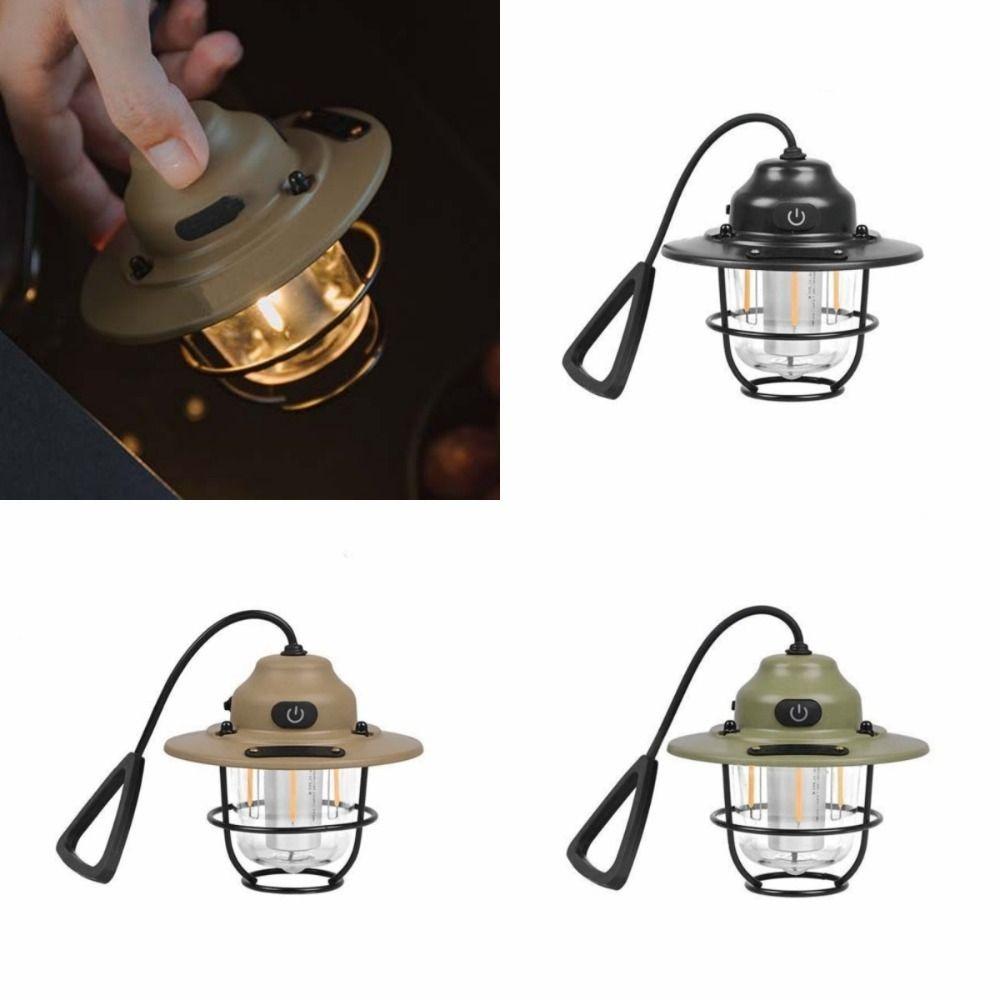 Rechargable Pendant Camping Lamp Hanging Retro Chandeliers Vintage Lantern Light Fishing