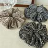 French Vintage Floral Print Hair Scrunchies Oversized Ruched Ponytail Holder Pastoral Style Elastic Hair Ties For Thick Hair