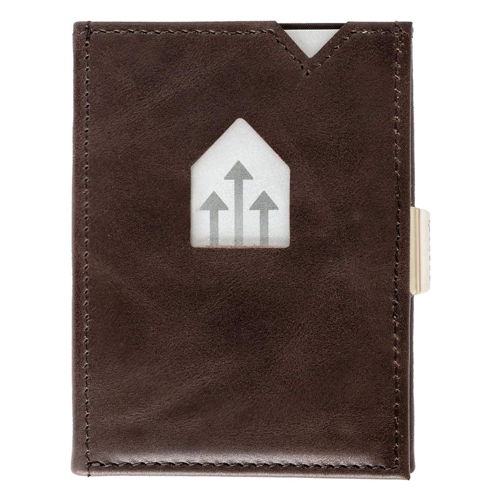 EXENTRI Eccentric Wallet EX022 Genuine Leather Trifold Wallet Mini Wallet RFID Blocking Compact Mini Wallet Cowhide Leather Small Wallet Men Women