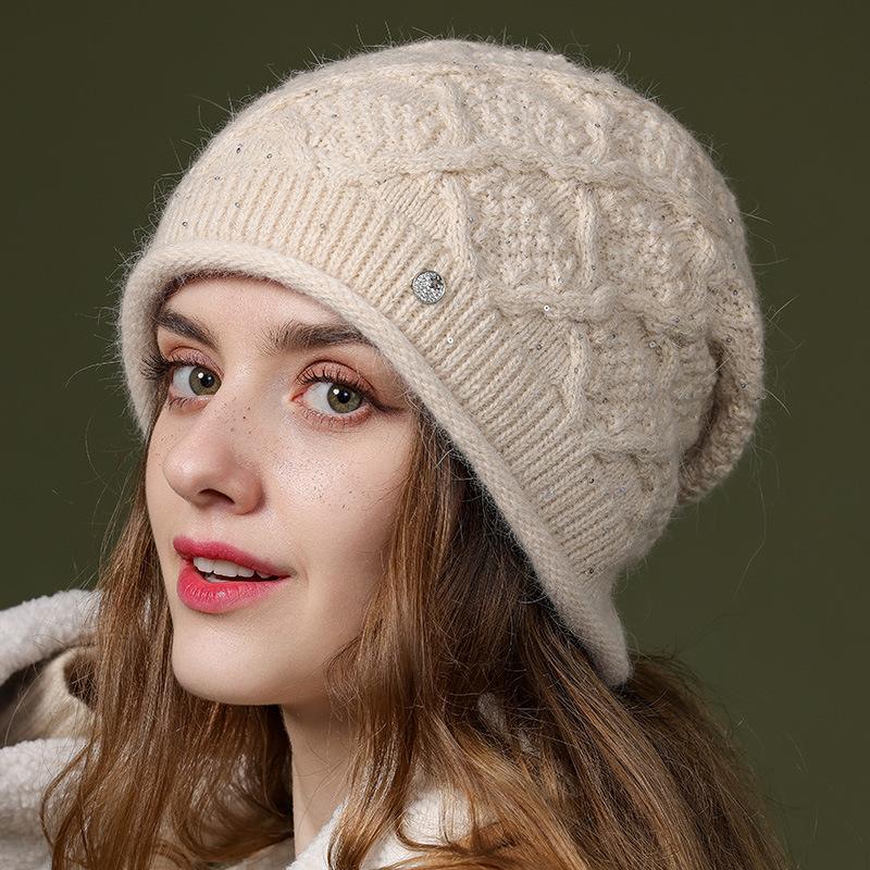 Женские шапки Осенняя модная зимняя шапка для мам Женская теплая вязаная пряжа Шапки-кепки