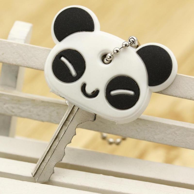 1 шт. Креативный милый брелок-цепочка Мультяшный слон Панда Голова Чехол Верхняя крышка Ключ