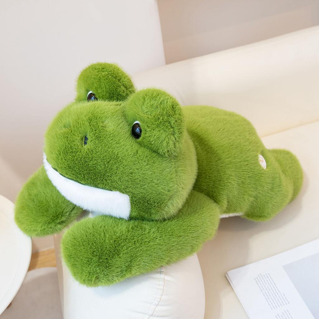 Hot Simulation Giant Frog Plush Toy Stuffed Animals Plushies Green Lying Frogs Throw Pillow Cushion Home Deco for Kids Gift
