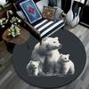 Brown Bear Round Area Rug,Carpet Rug for Living Room Bedroom Sofa Playroom Decor,Non-slip Floor Mat