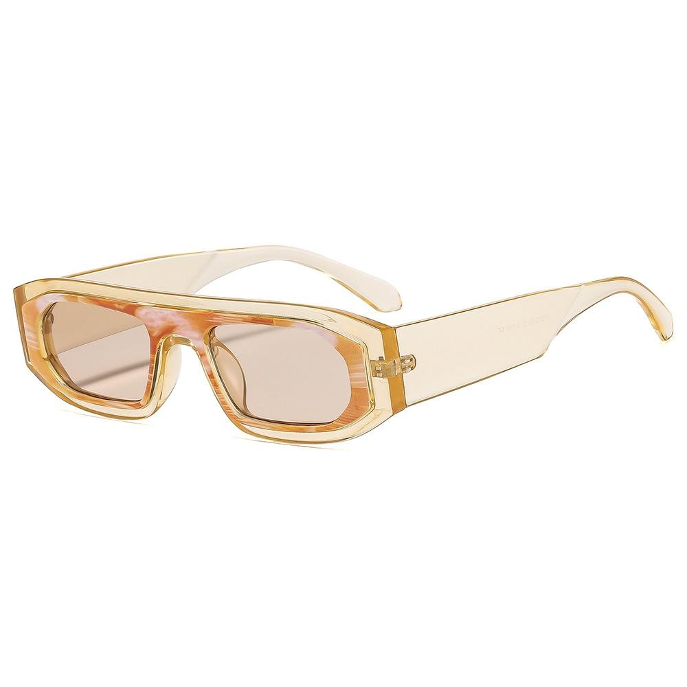 New Square Frame Irregular Two Color Women Sunglasses  Luxury Personality Splicing High Quality Men Casual Sun Glasses Uv400