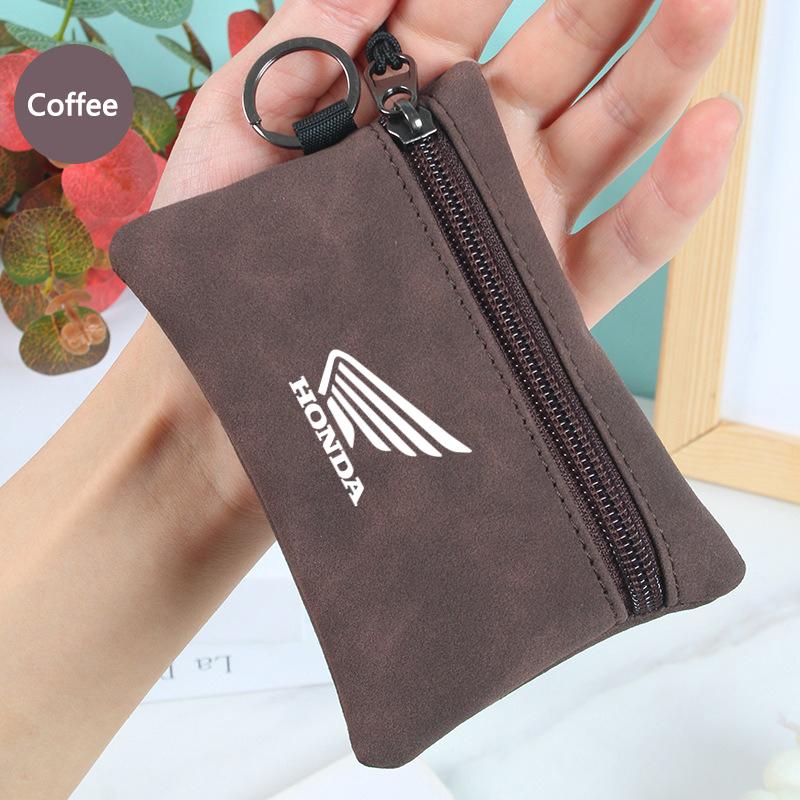 BNNU7 Leather Car Key Cover Purse Storage Bag Keychain Accessories For Honda Hornet 600 250 CB500X NC750X PCV Forza 125 CB650R CBR 954