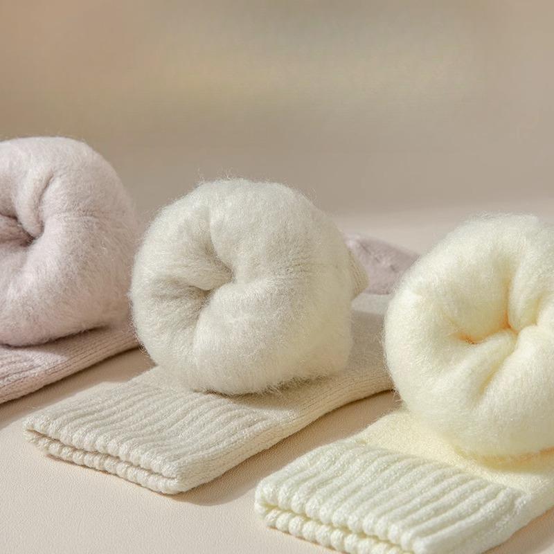 Женские осенне-зимние кашемировые носки до середины икры, теплые флисовые утолщенные плюшевые длинные носки до икры, послеродовые носки, шерстяные длинные носки для сна на полу