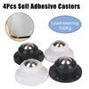 For Desk Chair Casters 360° Rotation Pulley Self Adhesive Caster Universal Wheel Furniture Accessories Stainless Steel Mini Swivel Wheels