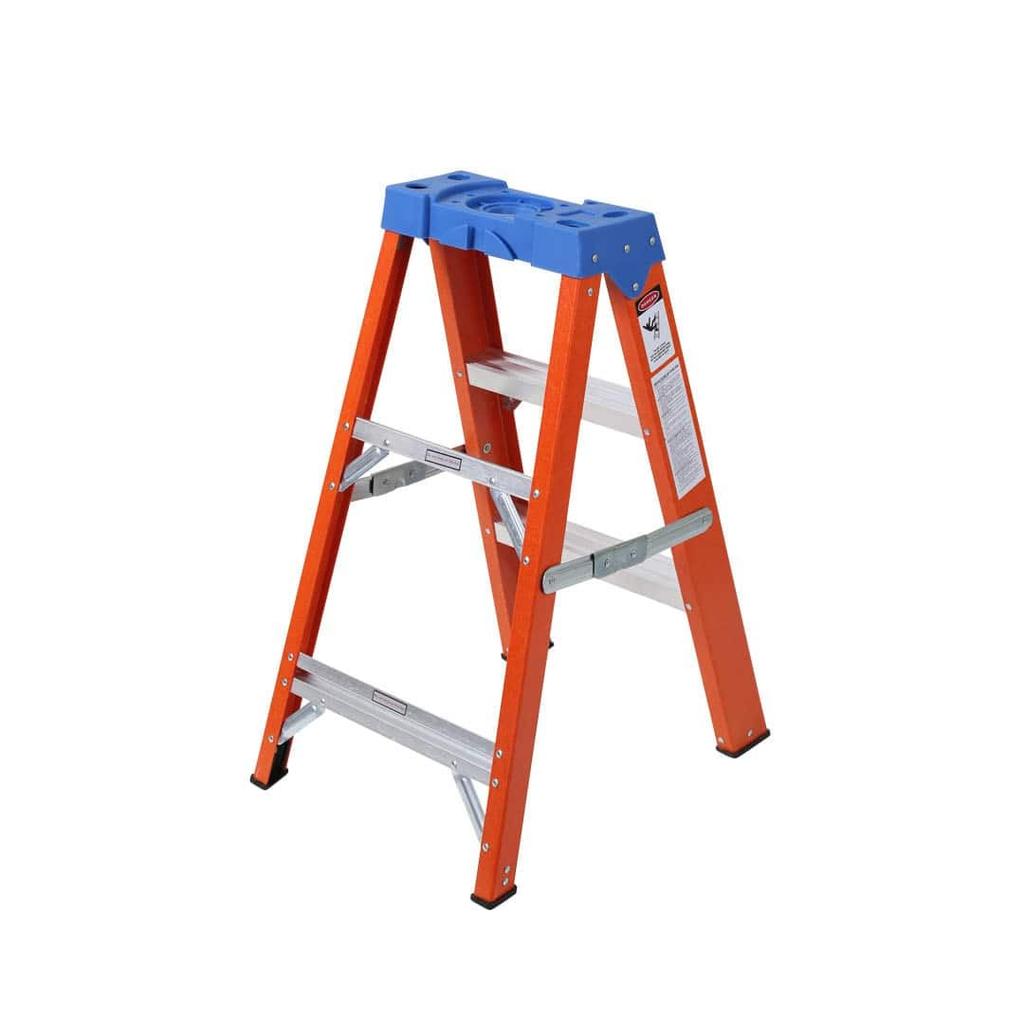 DULTON ФИБЕРГЛАССОВАЯ ЛЕСТНИЦА 3 СТУПЕНИ ОРАНЖЕВАЯ Фиберглассовая лестница 3 ступени оранжевая Dulton индустриальный американский винтаж мужественный D2310 [Номер детали Y-0604-3OR]